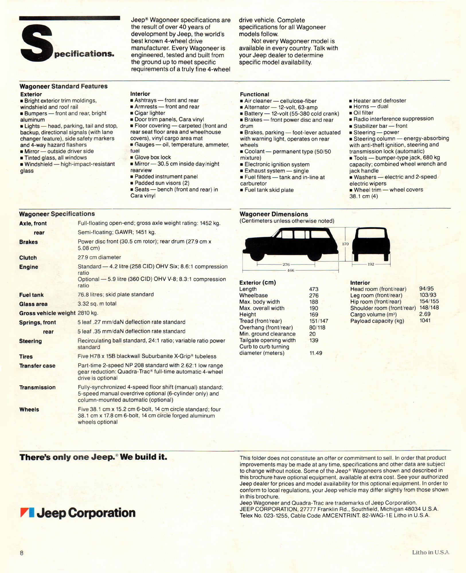 1981 Jeep Wagoneer Brochure Page 5